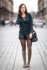 Women Genuine Leather Shorts WS 11 SkinOutfit